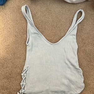 URBAN OUTFITTERS  CROPPED TANK— SIZE SM—LIGHT BLUE